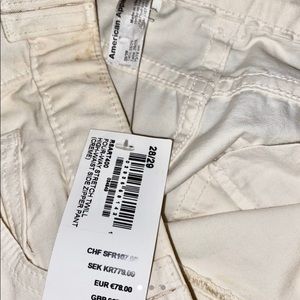 AMERICAN APPAREL ivory high waist jeans